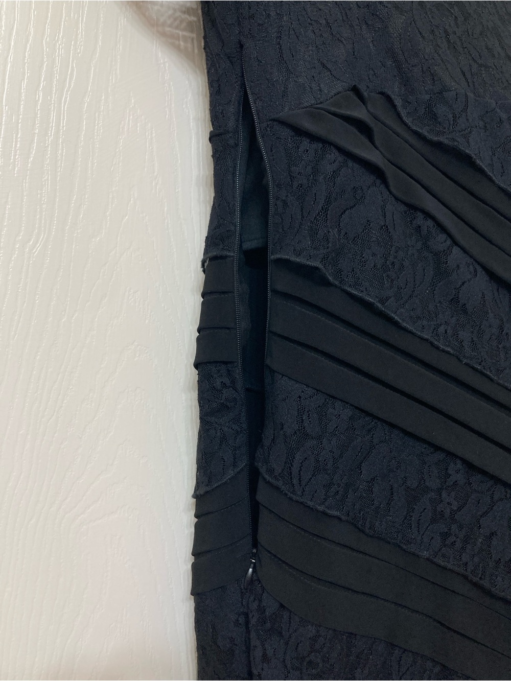 Vintage Black Lace Layered Mini Bodycon Bandage Dress Small Vampy Goth Y2K Club - Picture 5 of 8